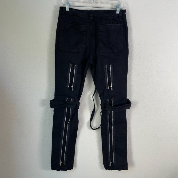Tripp NYC Bondage Zipper Pants Black Unisex 32 Goth Grunge Rave Punk Rock Emo - Picture 7 of 13